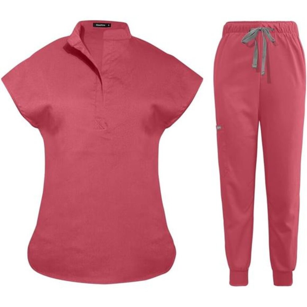 Scrubs Set for Women Nurse Uniform Jogger Suit Stretch Top & Pants